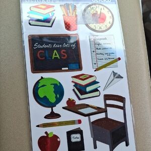 School Classroom Sticker Sheet - Colorful School Icons